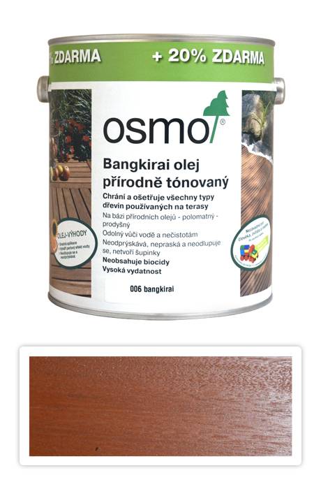 OSMO Speciální olej na terasy 3 l Bangkirai 006 (20 % zdarma)