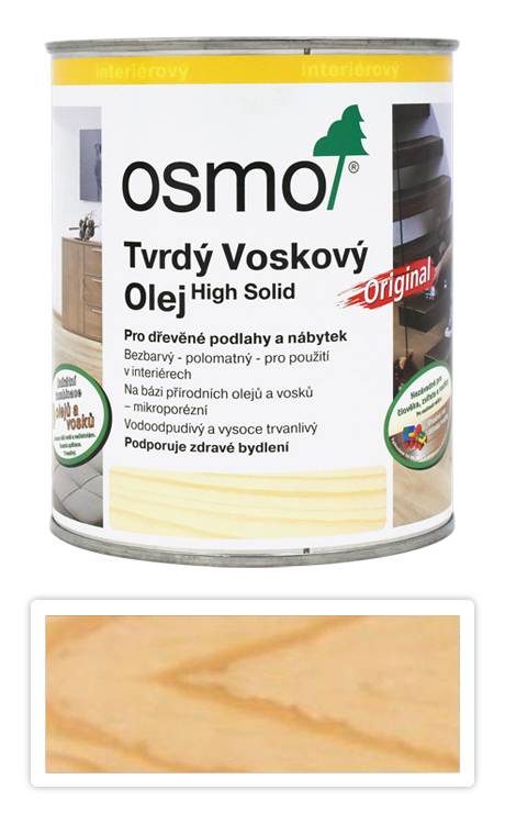 OSMO Tvrdý voskový olej pro interiéry 0.75 l Hedvábný polomat 3032