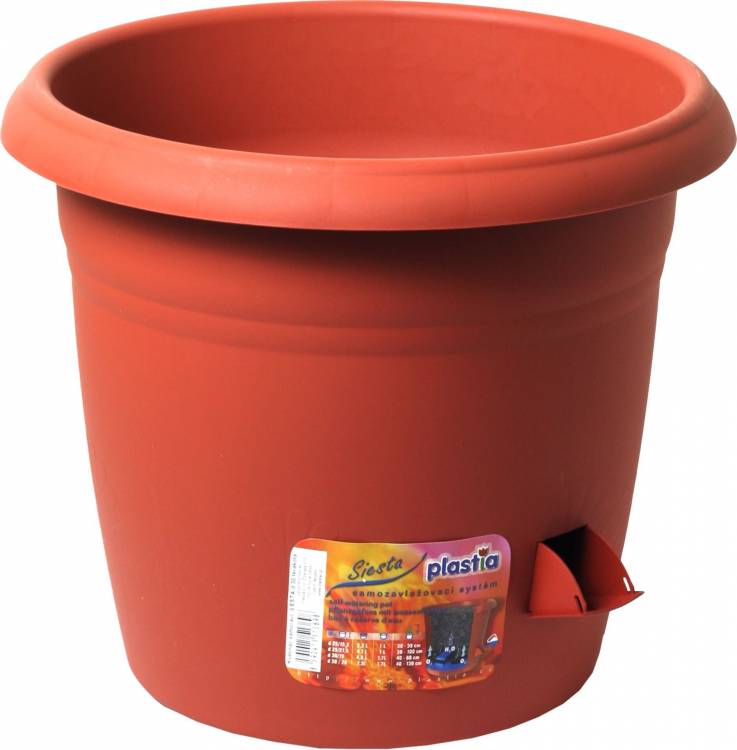 Plastia Samozavlažovací květináč Siesta 30 cm terakota