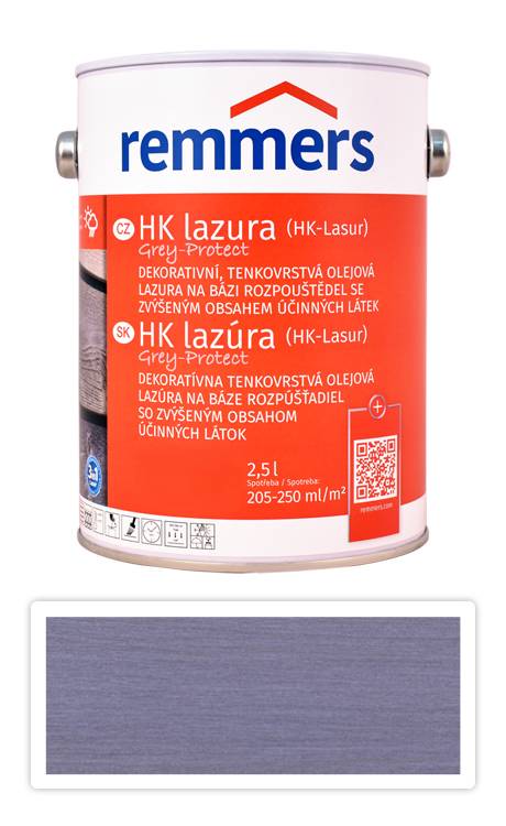 REMMERS HK lazura Grey Protect - ochranná lazura na dřevo pro exteriér 2.5 l Platingrau FT 26788