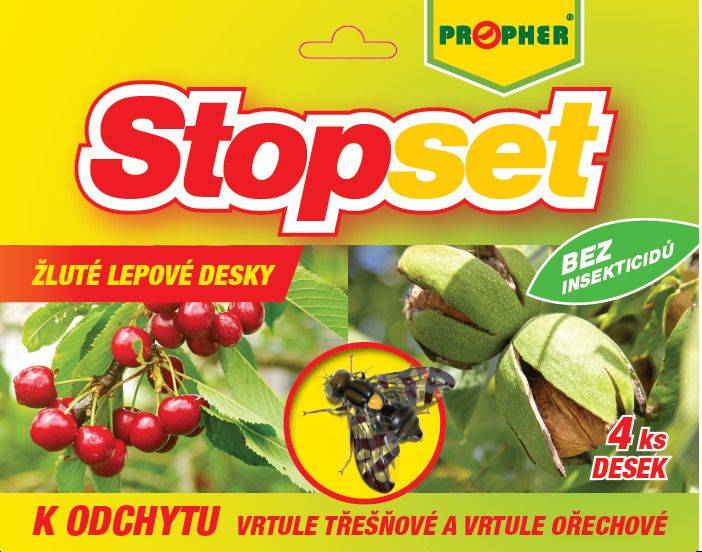 Stopset lepové desky žluté 20x20 cm vrtule