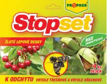 Stopset lepové desky žluté 20x20 cm vrtule